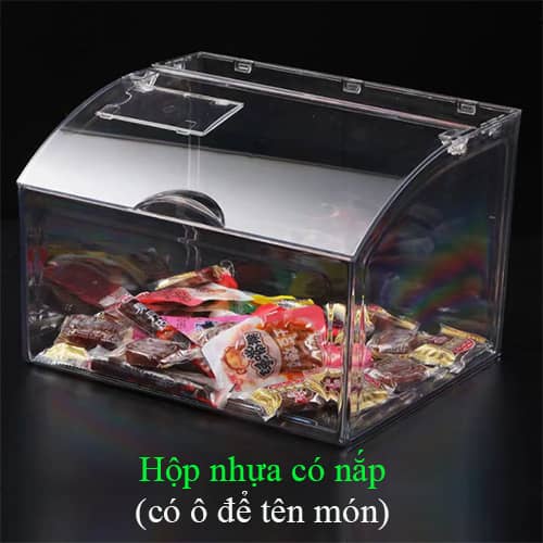 Hộp nhựa có nắp, hộp nhựa chữ nhật 30 40 cm, hộp đựng thực phẩm siêu thị, hộp đựng có ô gắn tên, hộp nhựa quan sát bên trong 30 40 cm