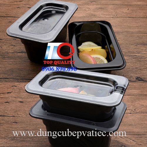 khay cambro mica nhựa đen gn 1/9