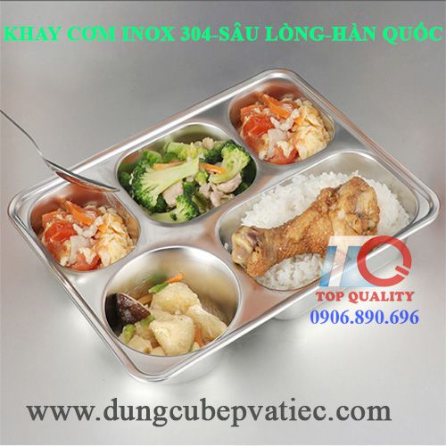 khay com inox, khay ăn inox, hộp đựng cơm inox, khay cơm inox văn phòng, khay cơm inox 304