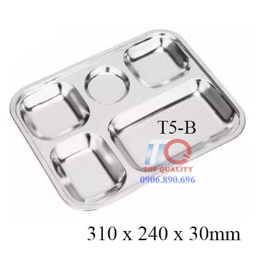 khay cơm inox học sinh 5 ngăn tại cần thơ