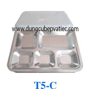 khay cơm inox 5 ngăn VN, giá khay cơm inox, giá khay inox, khay cơm phần 5 ngăn