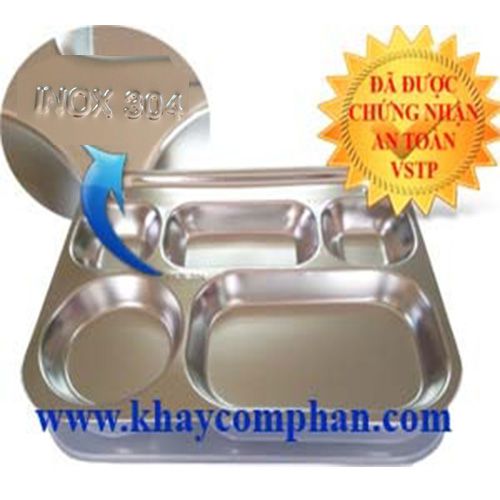 khay cơm inox 6 ngăn 304 tại tphcm