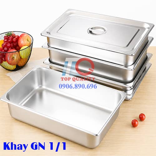 khay inox GN 1/1 đựng thực phẩm buffet