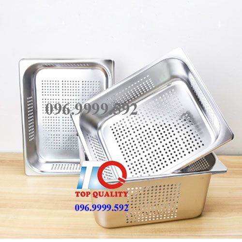 khay cont inox gn 1/2 có lổ