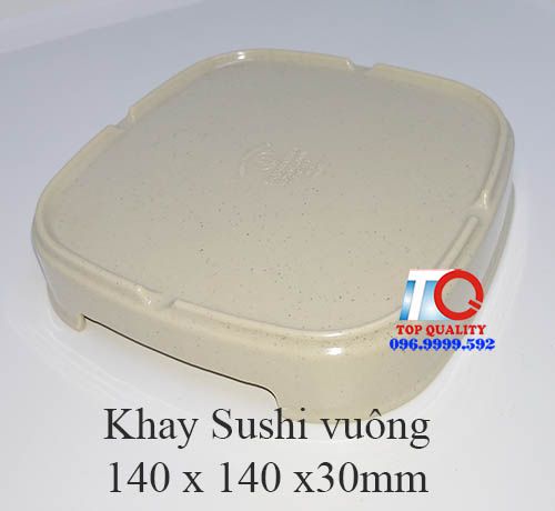 ​Khay đựng sushi melamine màu nâu đá