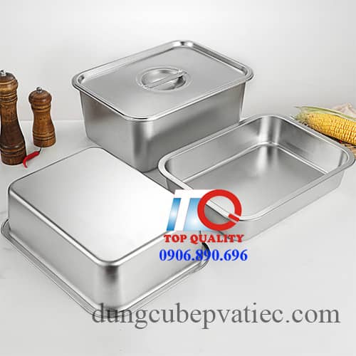 khay inox chu nhat, khay inox chữ nhật, mâm inox, dia inox chu nhat, khay buffet chu nhat