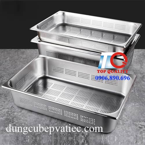 khay inox co lo, khay inox dot lo, khay chua nhat co lo, khay inox chữ nhật đột lỗ