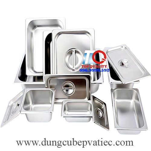 khay inox GN đựng topping, trà sữa, kem tươi, thức ăn, gia vị, buffet