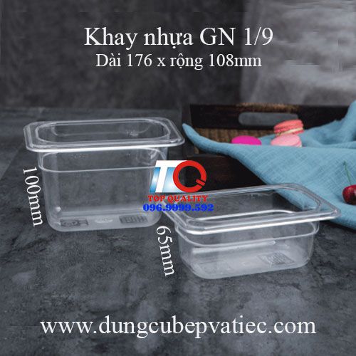 ​Khay nhựa đựng topping GN 1/9, khay topping nhựa