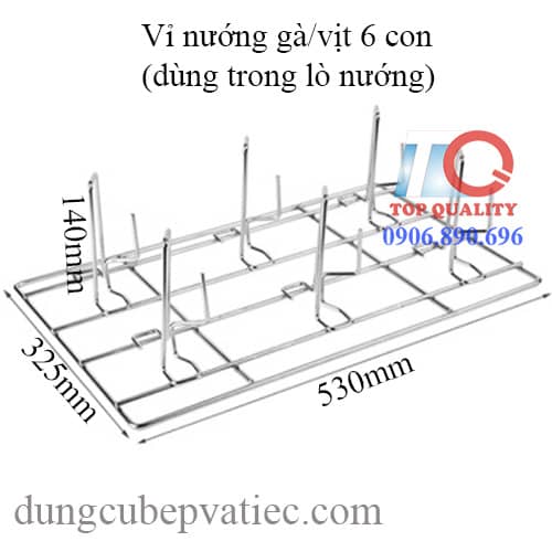 khay nướng gà inox 304, vỉ nướng gà 6 con trong lò hấp nướng đa năng