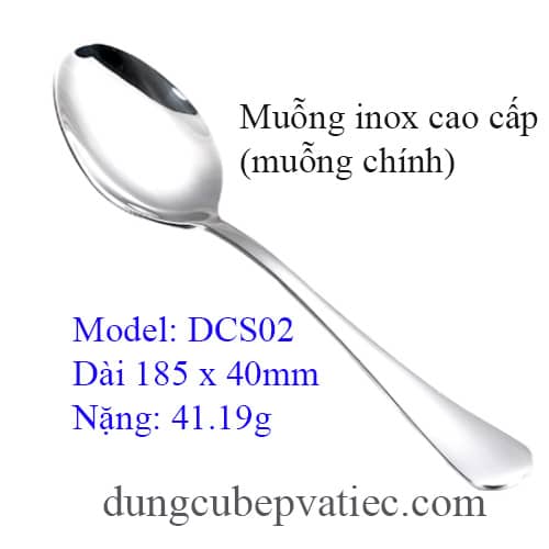 muỗng ăn cơm 18cm, muỗng ăn chính 18cm, muỗng cơm inox