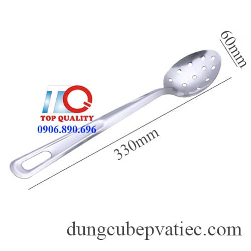 muỗng inox cán dài xào nấu, muỗng inox có lỗ cán dài xào nấu, thìa nấu cán dài có lỗ