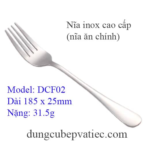 nĩa inox 18cm, nĩa cơm inox 18cm, nĩa ăn chính 18cm