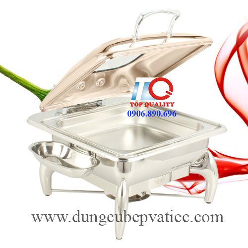 Nồi buffet vuông cao cấp nắp kính