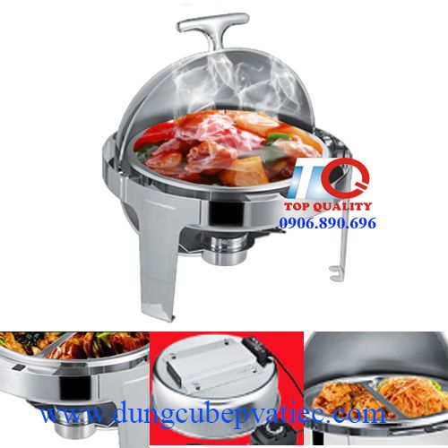 Nồi hâm thức ăn buffet tròn nắp liền