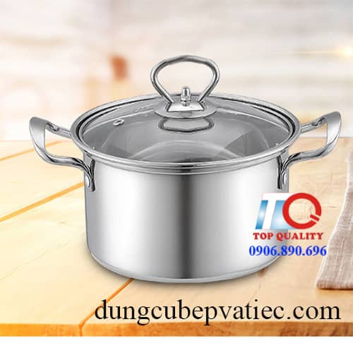 Nồi inox 3 đáy 30cm nắp kính cao cấp, Nồi luộc gà inox 3 đáy 30cm nắp kính, Nồi inox 304 3 đáy 30cm nắp kính bền đẹp, nồi luộc gà kho thịt bếp từ