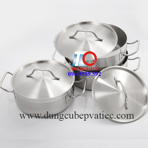 Nồi inox 304 miệng rộng thân thấp