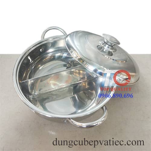 nồi lẩu inox 304, nồi lẩu inox 304 nắp kiếng, nồi lẩu inox chia ngăn, nồi lẩu inox đáy từ, nồi lẩu inox 26 28 30 32cm