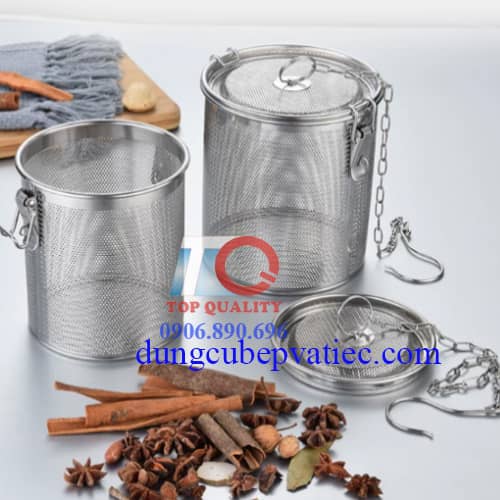 giỏ lọc xương nồi hầm, dụng cụ lọc nước dùng, lồng lọc nước lèo, giỏ lọc gia vị nấu phở, lồng lọc gia vị cho nồi hầm, giỏ lọc gia vị 10cm 12cm 14cm 16cm 18cm 20cm