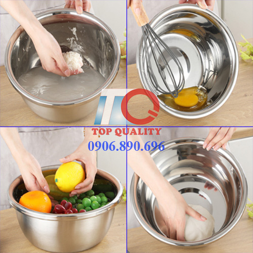 tô âu thố inox 16 18 20 22 24 26 28 30 32 34 36 38 40 cm, thau tô inox đựng canh