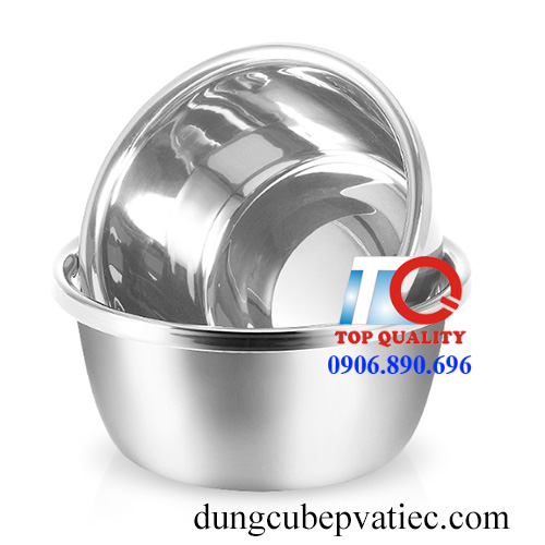 thau thố tô âu bowl inox trộn bộ salad đánh trứng, thau inox vành vuông, tô inox đựng canh cháo súp