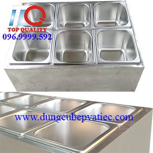 giá thùng inox đựng khay topping giữ lạnh