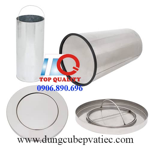 thùng rác thông minh, thùng rác cao cấp, thùng rác inox tròn, thùng rác tròn inox