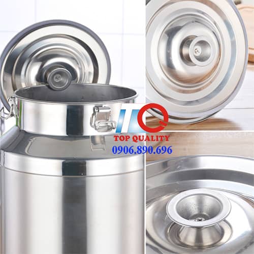 thung inox, thung inox co nap, thung inox nap day kin, thung inox 250 300 350 400mm