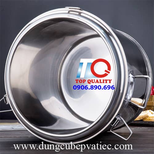 thung inox 120 lít, noi inox nap day kin, noi dung nuoc uong, thung dung canh loai lon