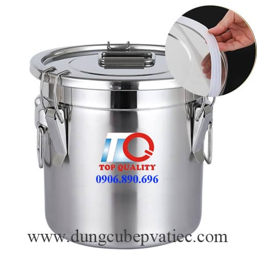 thùng inox chống kiến gián côn trùng, thùng inox nắp đậy kín, thùng inox đựng canh chống tràn, thùng inox chuyển canh nước lèo