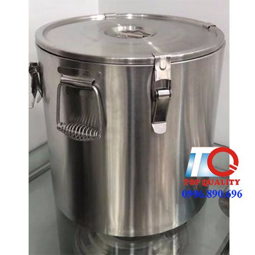 thùng ủ giữ nhiệt nắp bằng 32 lít, thùng inox cách nhiệt tại phú quốc