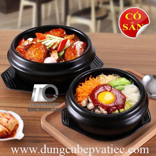 Tô đá đen 16cm làm cơm trộn Bibimbap Hàn Quốc 