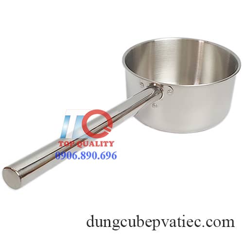 gáo inox cán dài, gáo múc nước lèo canh súp cháo cán dài, gáo inox 16 18 20 cm cán dài