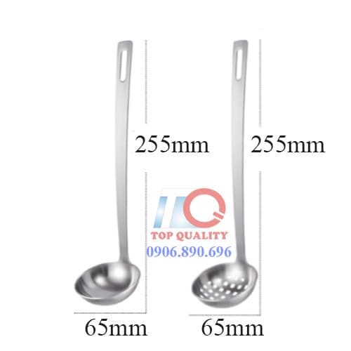 Muôi múc canh muôi thủng inox, Bộ vá múc lẩu nhà hàng, Vá vớt lẩu inox, Vá lỗ ăn lẩu
