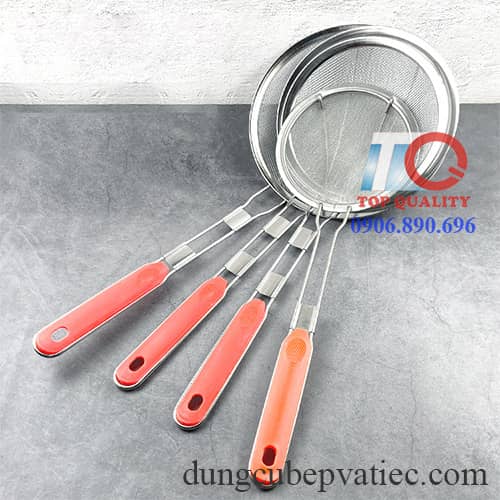 vợt inox 14cm 16cm 18cm 18cm 20cm 22cm 24cm 26cm 28cm, vợt inox mịn, vợt hớt bọt, vợt lọc cặn