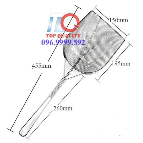 vớt vụn dầu chiêninox, xẻng chiên inox, sạn chiên inox, vợt khoai tây chiên, vợt cá chiên, vớt gà chiên