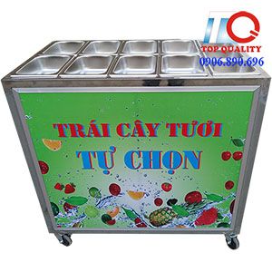 Xe trái cây tự chọn giá rẻ 11 khay, bán xe trái cây giá rẻ, bán xe trái cây có sẵn