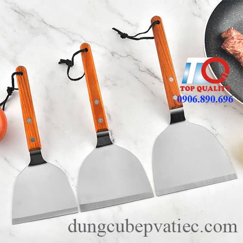 xẻng xúc bánh Nhật, sạn inox nhật, xẻng Teppanyaki, xẻng nấu ăn, xẻng bít tết