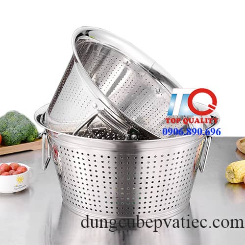 xo inox co lo, ro inox hinh non, gio trung, gio ham xuong, gio luoc hai san, gio vot rau cu, gio rao dau chien