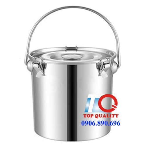 xo inox co nap, xo inox 304, xô inox có nắp đậy, xô đựng đồ ăn có nắp