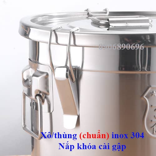 giá xô inox nắp chống tràn, nên mua xô inox 304 uy tín ở đâu, xô inox 304 có những size dung tích nào