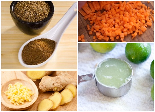 Bột thì là kết hợp với chanh, gừng