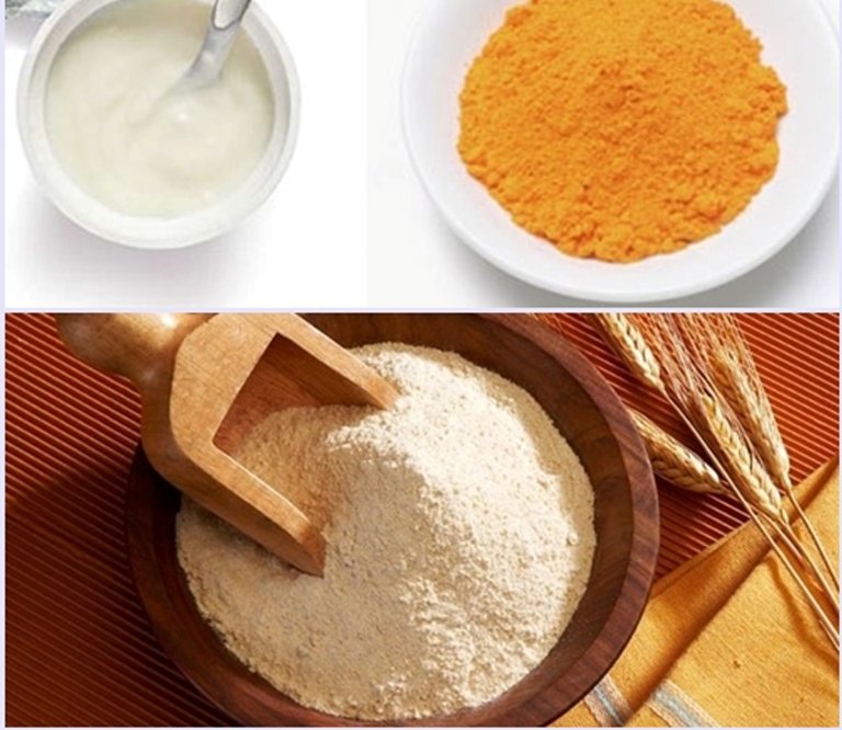 làm trắng, trị mụn bằng mặt nạ bột nghệ