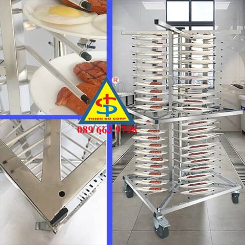 xe đẩy dĩa 80 104 dĩa, Jackstack plate 80 plate, Jackstack trolley, xe đẩy nhiều dĩa thức ăn