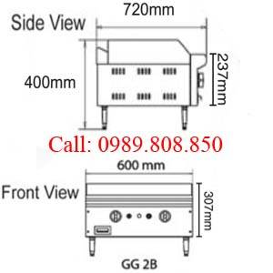 bếp chiên mặt phẵng bằng gas 2 đánh lửa, bếp chiên mặt phẵng bằng gas GG2B, bếp chiên phẵng GG2B, bếp chiên mặt phẵng công nghiệp 