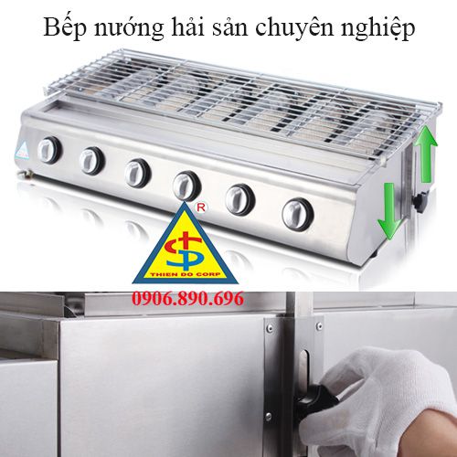 bep nuong hai san bang gas, bep nuong gas, bep nuong ngoai troi bang gas, bep nuong do an vat, bep nuong mon an duong pho