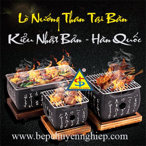 lò nướng than kiểu nhật hàn quốc, bếp nướng than tại bàn, bep nuong tai ban, lò nướng tại bàn, lò nướng có chữ, Bếp nướng tại bàn kiểu Nhật