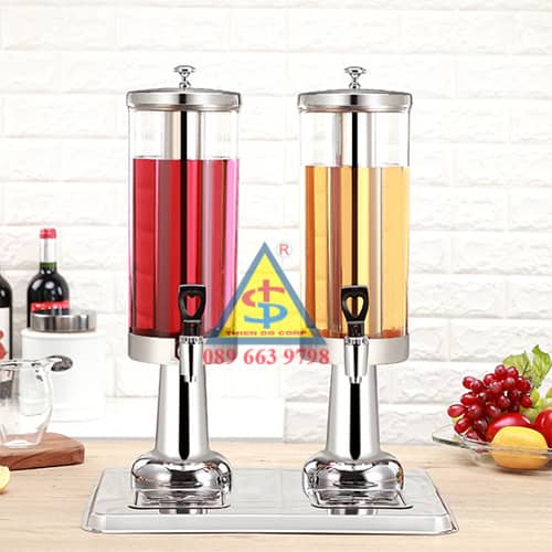 bình đựng nước trái cây 2 ngăn 3 lít, bình nước buffet, bình nước trái cây đôi loại nhỏ