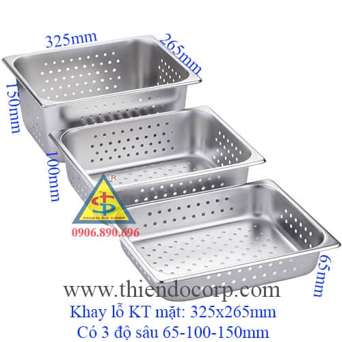 khay duc lo, khay dot lo, kich thuoc khay gn 1/2 co lo, khay gn 1/2 65mm, khay gn 1/2 100mm, khay gn 1/2 150mm