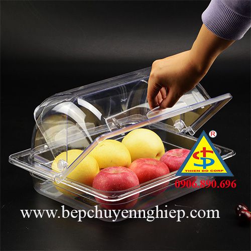 Nắp nhựa chữ nhật đậy khay buffet gn 1/2